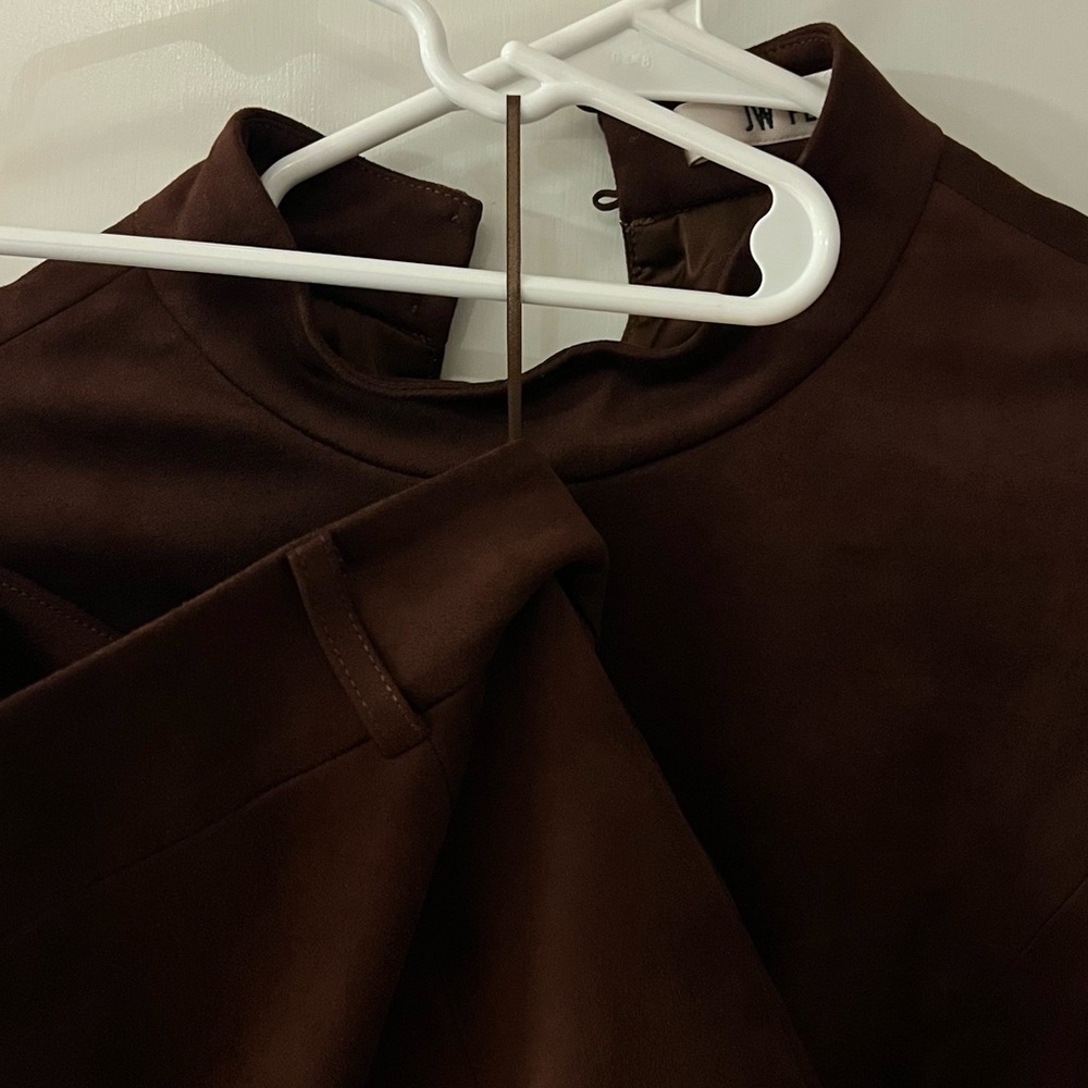 JW PEI | Grace Faux Suede Crop Top and Mini Skirt Set - Chocolate Brown - Picture 5 of 7